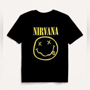 Nirvana Kids Black T-Shirt with Yellow Logo Old Navy
